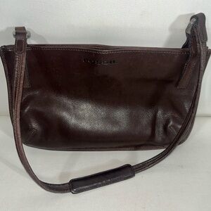 Fossil Chocolate Leather Clutch Shoulder Strap Bag